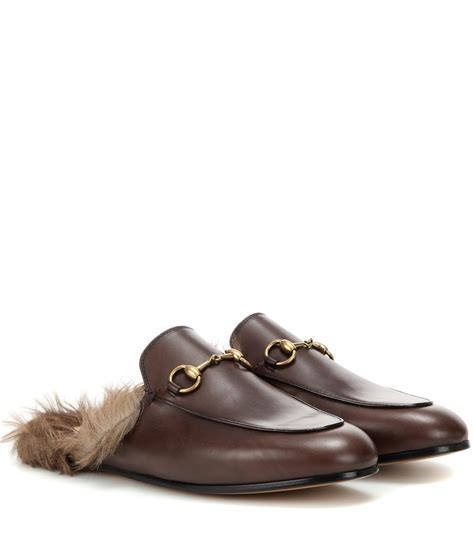 gucci princetown mule with fur|princetown genuine shearling loafer mule.